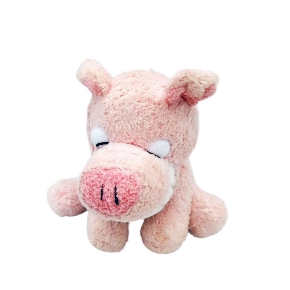Pink Pig Russ Berrie Grinnies Miniature Plush Happy Smiling Stuffed Animal 6.5"